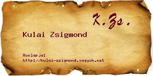 Kulai Zsigmond névjegykártya